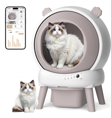 Cute Ears Series-Self Cleaning Litter Box,Pink